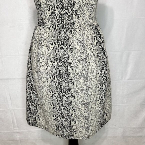 Jack Midi A-Line Snakeskin Tank Dress Sleeveless Round Neck Tan/Black Sz S - Picture 8 of 8